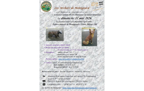 Les Archers de Montgeard. Concours amical 3D. Dimanche 31 mai 2026.